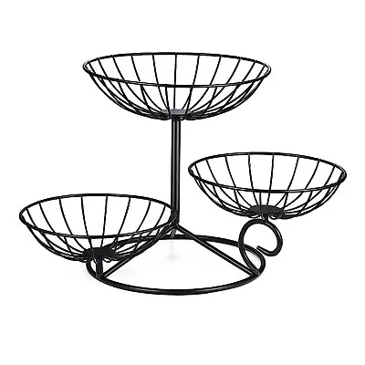 Fruit Basket Stand 3 Tier Fruit Bowl Vegetable Storage Basket Holder For Kitchen • $23.75