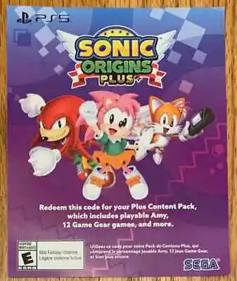 Sonic Origins Plus DLC Add-On For PlayStation 4 And 5 PS4 PS5 • $7.99