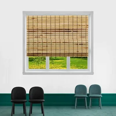 TJ GLOBAL Cordless Flatstick Bamboo Roman Window Blind Sun Shade Light... • $54.59