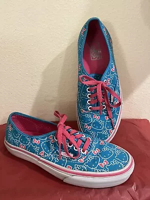 Vans X Hello Kitty Skateboard Shoes US Size Women’s 9 Mens 7.5 - Teal & Pink • $38