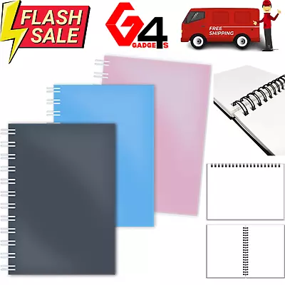 A4/A5 Notebooks Spiral Wire Bound Wide Ruled Writing Pad A4 & A5 Page School • £5.99