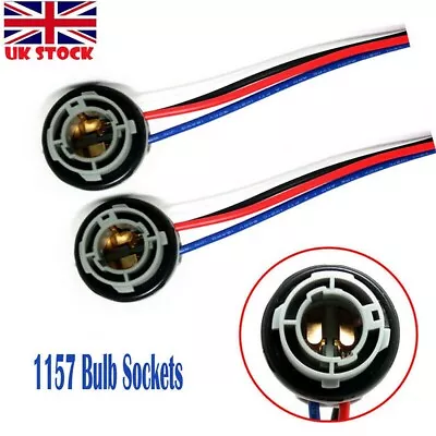 2x Bulb Holder BAY15D Car Tail Stop Light Glob Socket Adapter Universal 1157 UK • £3.99