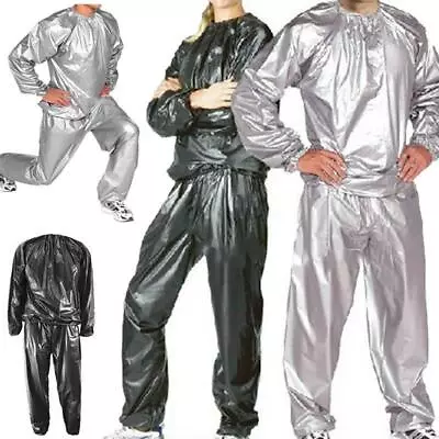 $21.99 • Buy Heavy Duty Sweat Suit Sauna Exercise Gym Fitness Weight Loss Anti-Rip Suit M-3XL
