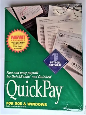 $8 • Buy Vintage Intuit Quickpay For DOS & Windows 1993 Unopened  **FREE SHIPPING**