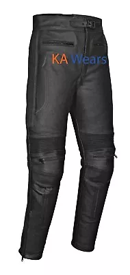 Leather Motorbike Trouser Motorcycle Biker Cowhide Jeans Pants Armoured Mens  • £49.99