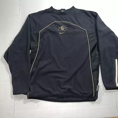 Vtg 90s Nike Team Center Swoosh Colorado Buffaloes Black Fleece Pullover Small • $25