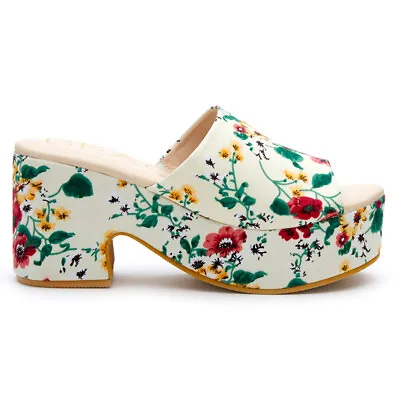 BEACH By Matisse Terry Floral Platform Clog  Womens Multi White Dress Sandals T • $42.25