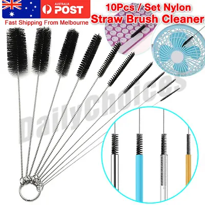 $5.81 • Buy 10Pcs/Set Nylon Straw Brush Cleaner Bottle Tube Pipe Small Long Cleaning NEW AU