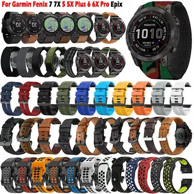 For Garmin Fenix 7 7X/6 6X Pro 5 5X 965 Metal/Leather/Nylon/Silicone Strap Band • $13.99