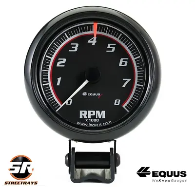 $63.79 • Buy Equus E6088 Tachometer BLACK Gauge 6000 Series 0 To 8000 RPM 3-3/8  Electric