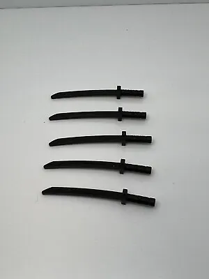 Lego Weapon Lot Of 5 Black Sword Shamshir/Katana (Square Guard) W#37 • $4.20