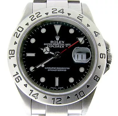 2000's Mens Rolex Stainless Steel Explorer II Watch 40mm SEL Oyster Black 16570 • $13585.31