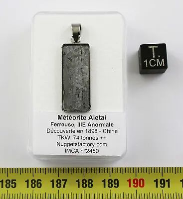 1 Necklace Pendant Meteorite Aletaï With Cord/Rope Leather (China - 021) • £26.42