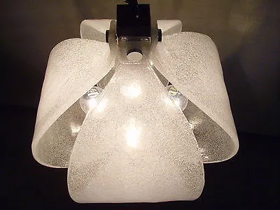 Mid Century KAISER Murano Ice Bubble Glass Chandelier Pendant Lamp Nason Kalmar • $1280