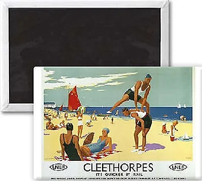 Cleethorpes (leap Frog Ls) (old Rail Ad.) Steel Fridge Magnet    (se) • £4.25