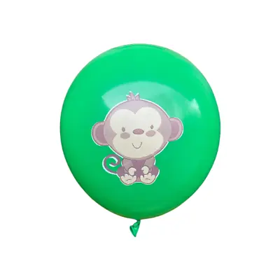 12 Cute Monkey Green Balloons Kids Birthday Party  Zoo Jungle Theme Baby Shower • $9.99