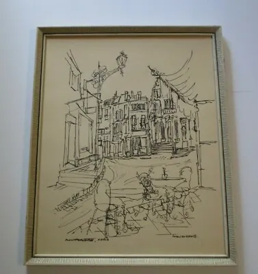 Leo Meiersdorff Original Authentic Ink Drawing Impressionist Paris Street Scene • $1320