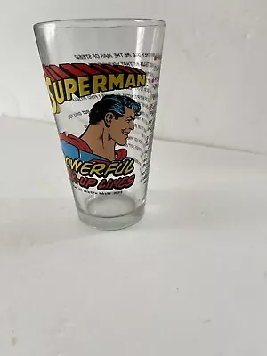 Superman Justice League DC Comics Drinking Glass ICUP USA Powerful Pick-Up Lines • $28