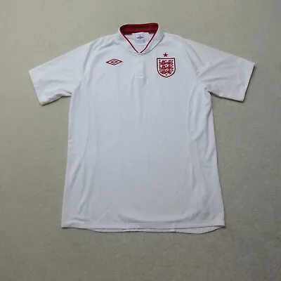 Umbro England Football Shirt Mens Large 44in White Home Top Tailored By 2012 • £23.99