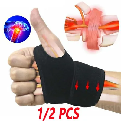 Wrist Brace Sports Band Wrap Adjustable Support Gym Strap Carpal Tunnel Bandage • $4.94