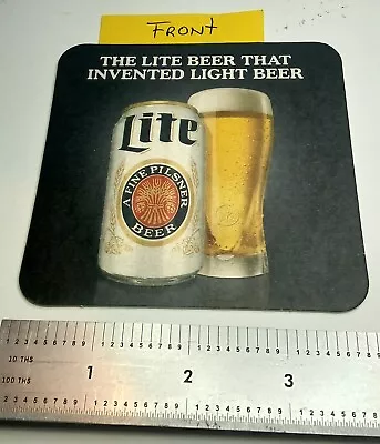 MILLER LITE BREWING CO Of MILWAUKEE WI  INVENTED LIGHT BEER  VARIATION COASTER. • $1.97