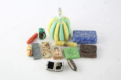 £22.11 • Buy 13 X Antique / Vintage HABERDASHERY Inc Pin Cushion, Pin Box, Needle Case Etc