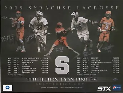 $69 • Buy Syracuse Orange Autographed 2009 Men's NCAA Lacrosse Poster Multiple Signatures