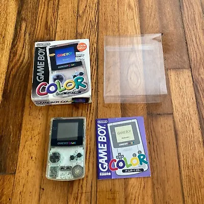 Nintendo GameBoy Color Console Skeleton Clear GBC CGB-001 Complete In Box CIB • $179.99