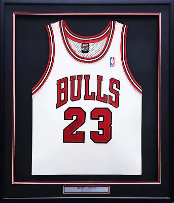 Michael Jordan Autographed Framed Nike Jersey Bulls Best Wishes JSA YY39497 • $10950