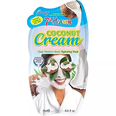 7TH HEAVEN Coconut Cream Deep Moisture Boost Hydrating Face Mask 15ml *NEW* • £2.49