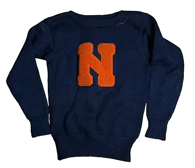 Vintage 1930's N School Spalding Brand Heavy Wool Letterman Sweater Early Old • $124.99