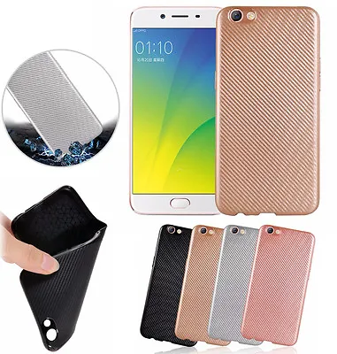 New Carbon Fiber TPU Back Cover Case For OPPO R9S + Screen Protector • $6.99