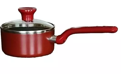T-FAL ~ RED ~ 2 Qt. SAUCEPAN W/Vented Lid ~ Non-Stick ~ Thermo-Spot Technology • $28