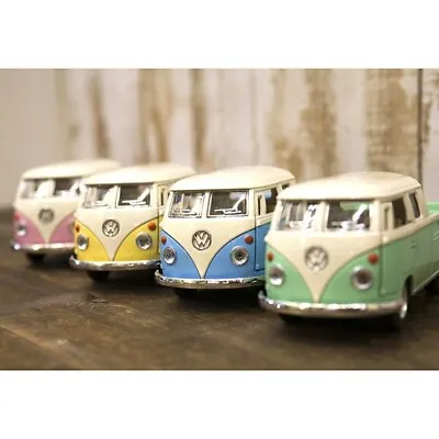 5  Kinsmart VW 1963 Volkswagen Bus Double Cab Pickup Diecast Mini Car 1:34 Toy • $18.20