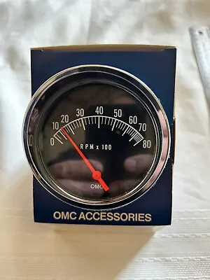 NOS OMC Alternator Tachometer 8.000 RPM. Mercury Evinrude Johnson 12 Volt Chrome • $149.99