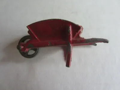 Vintage Lead J. Hill & Co. 1 Inch Tall 2 Inches Long Red Wheel Barrel • $12
