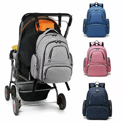 Backpack Multi-Function Baby Nappy Diaper Wipe Rucksack Mummy Changing Bag • £13.99