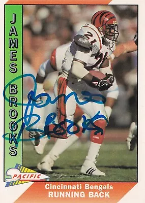 James Brooks Signed 1991 Pacific Bengals Football Card #60 4x Pro Bowl Autograph • $13.99