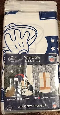 £25.52 • Buy Disney Mickey Mouse NFL New York Giants Window Panels/ Curtain 82x63” New