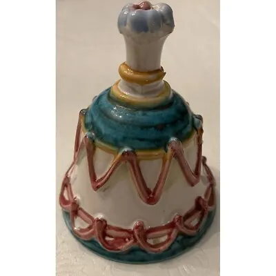 Majolica Bell Italy Glazed Pottery Ceramic Artist Signed Vintage • $15.98