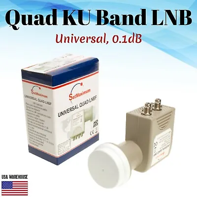 Universal Quad KU Band LNB LNBF 0.1dB Linear Satellite Dish 4 Ports HD Ready FTA • $24.99