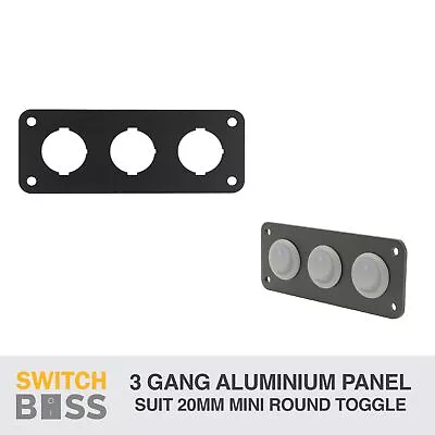 3 GANG 20mm Mini Round TOGGLE ROCKER SWITCH PANEL Only Aluminium 12v Marine • $13