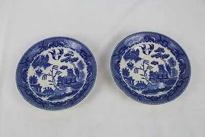 Blue & White Willow Tea Coffee Cup And 2 Saucers Made In Occupied Japan READ • $18