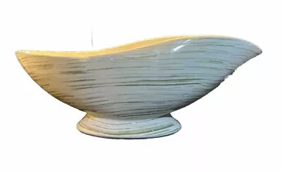 Vintage McCoy Harmony Line MidCentury White And Green Oval Pedestal Planter • $13.30