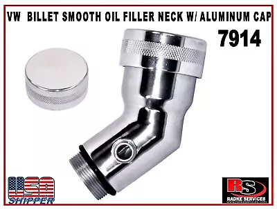 Vw Vertical Billet Smooth Oil Filler Neck Polished Finish W/ Aluminum Cap 7914 • $43.51