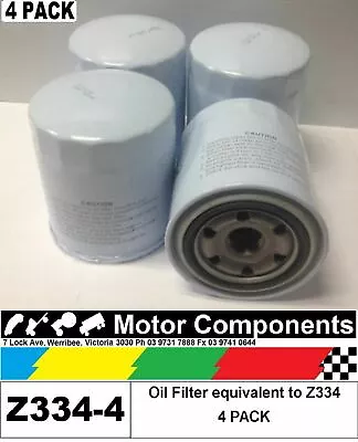 OIL FILTER 4 PACK Z334 For MAZDA & TOYOTA LANDCRUISER HILUX COASTER • $76.24