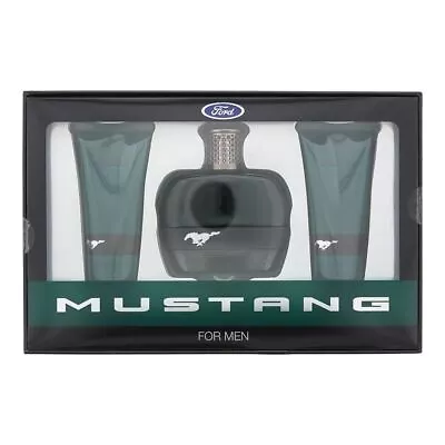 Mustang Green Eau De Toilette 100ml Shower Gel Aftershave Balm Gift Set • £18