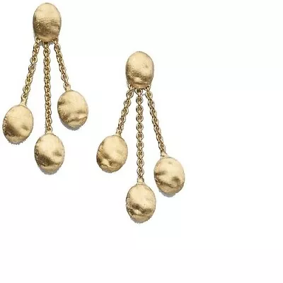 MARCO BICEGO  18K Yellow Gold Siviglia Three-Strand Chain Link Drop Earrings • $1059.99