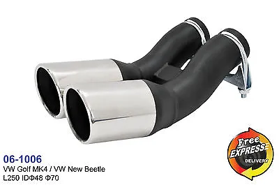 Exhaust Tips Dual Round Tailpipe Trims For VW Golf 4 IV MK4 VW / New Beetle 70mm • $85