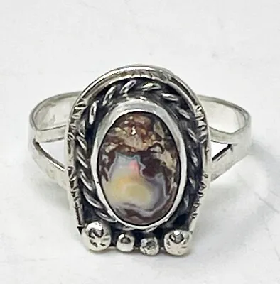 ARL Mexico 925 Sterling Silver Mexican Natural Fire Opal Cocktail Ring Size 8 • £68.11